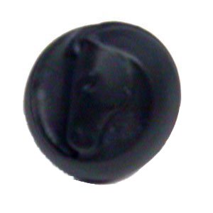LW Designs Dynasty I Horse Head Knob (Left) in Black with Chocolate Wash