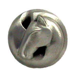 LW Designs Dynasty II Horse Head Knob - 1 3/8" in Pewter with Bronze Wash