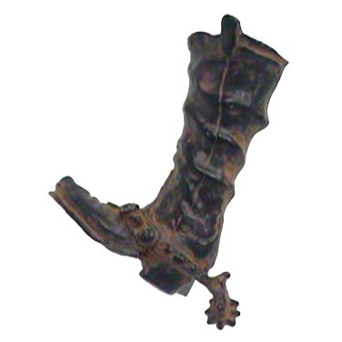LW Designs Fancy Footwear Cowboy Boot & Spur Pull ( Right ) - 3" in Black with Copper Wash