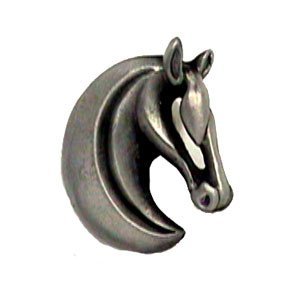 LW Designs Gelding Horse Head Knob (Right) in Pewter Matte