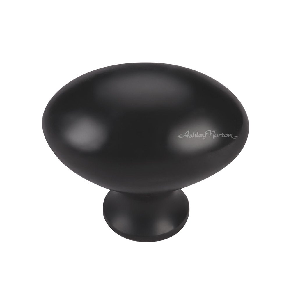 Ashley Norton Hardware 1 1/4" Egg Knob in Flat Black