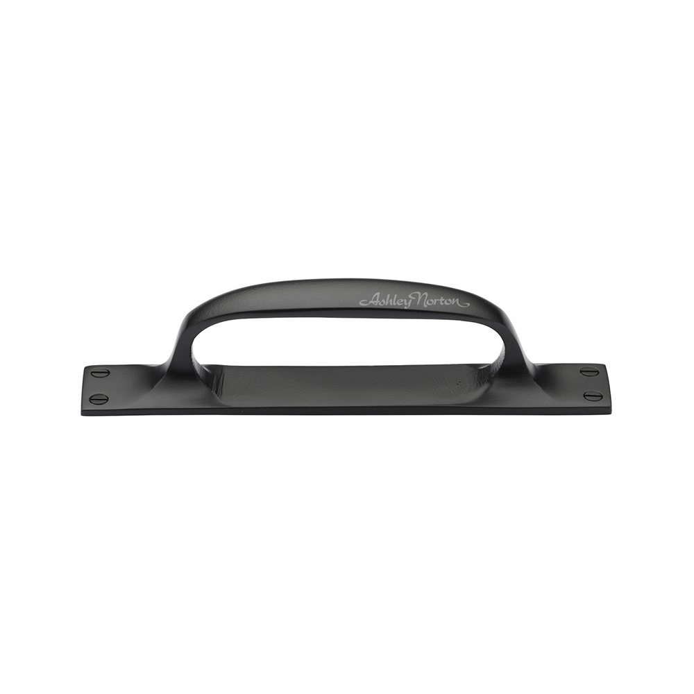 Ashley Norton Hardware 6 7/8" Long Front Mounted Pull with Integrated Backplate in Distressed Black