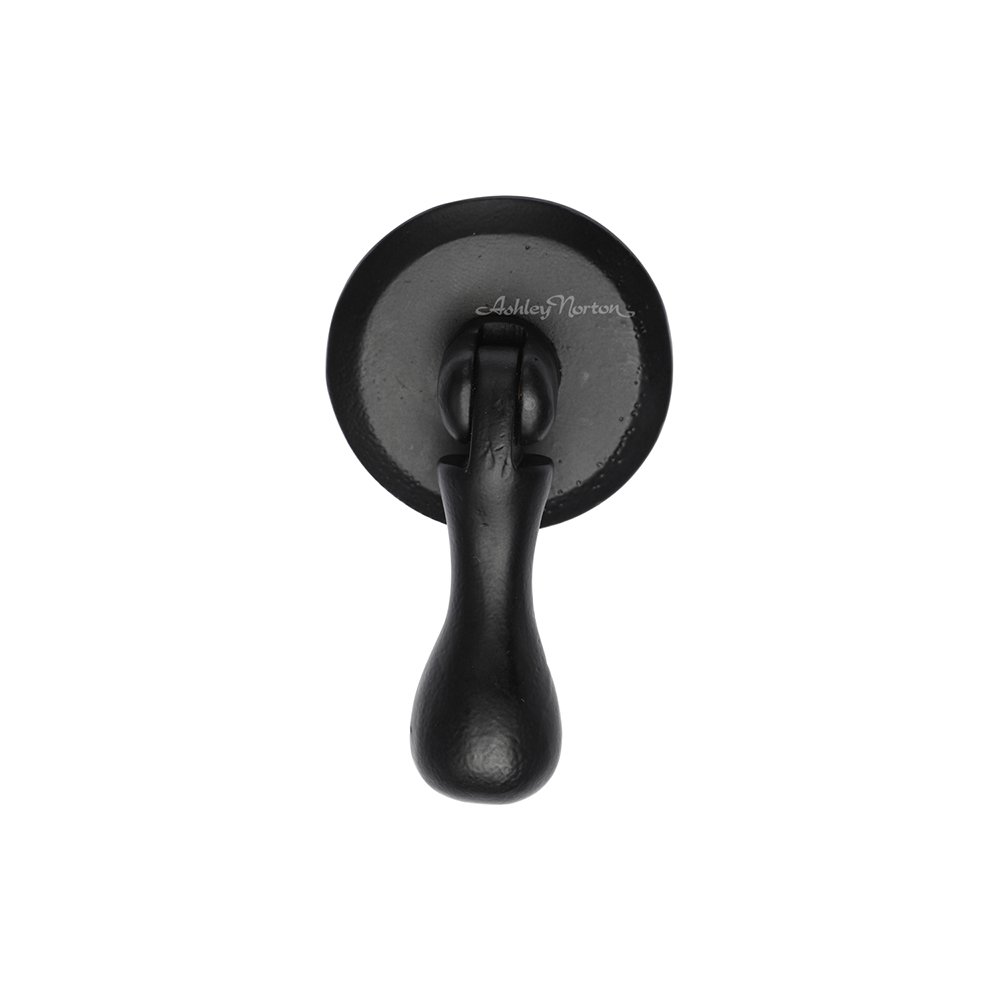 Ashley Norton Hardware 3 1/8" Long Drop Pull on Round Plate in Distressed Black
