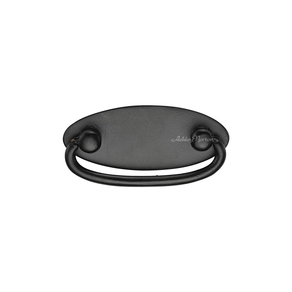Ashley Norton Hardware 2 1/2" Centers Drop Pull on Oval plate in Distressed Black