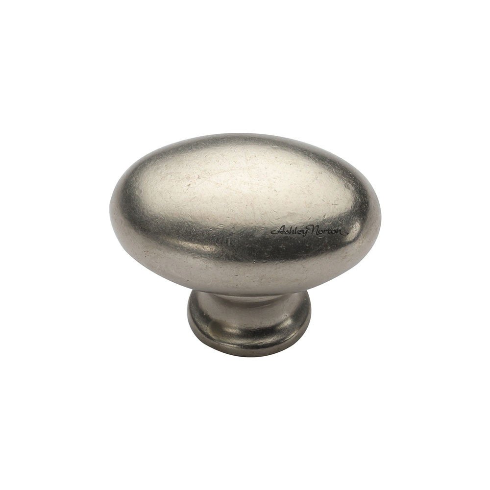 Ashley Norton Hardware 1 1/4" Long Oval (Egg) Knob in White Bronze
