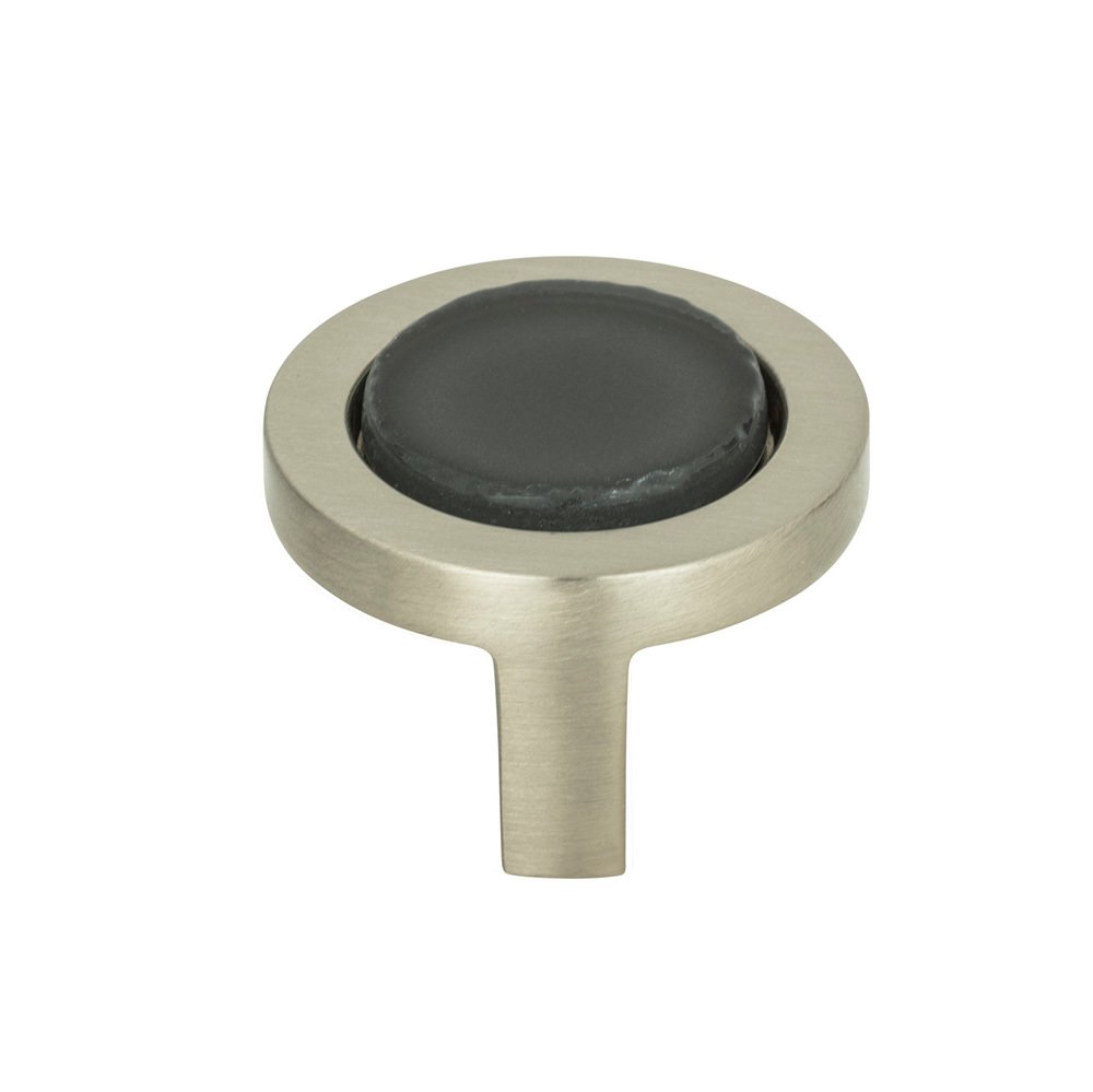 Atlas Homewares 1 1/4" Round Knob in Black and Brushed Nickel