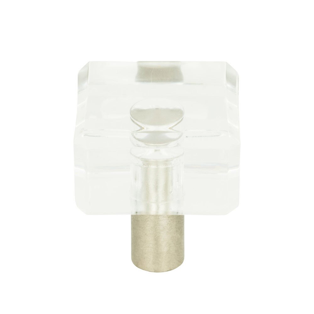 Atlas Homewares Square Knob in Clear Acrylic and Brushed Nickel