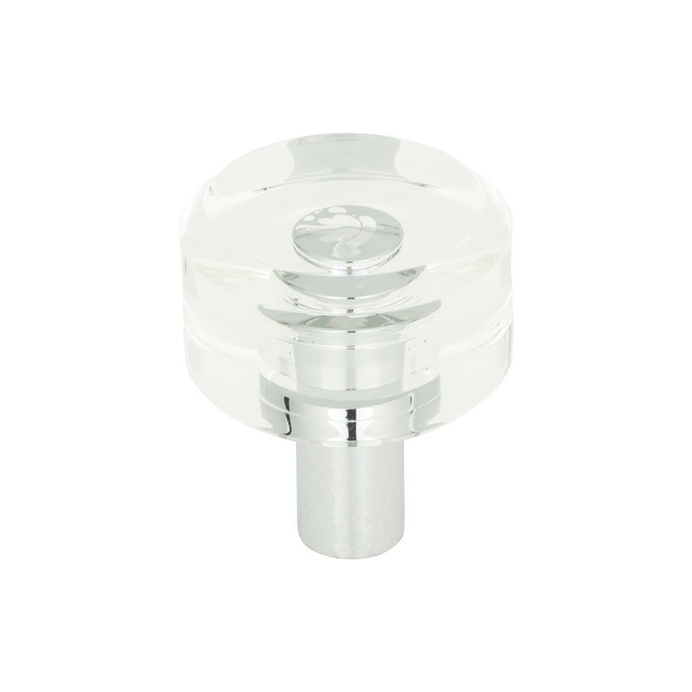 Atlas Homewares 1 3/16" Round Knob in Clear Acrylic and Polished Chrome