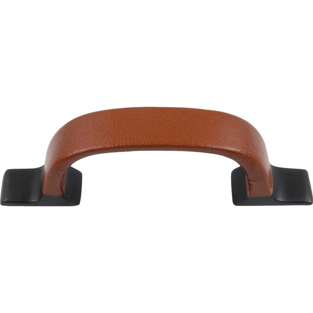 Atlas Homewares Leather 3" Centers Saddle Pull in Aged Bronze