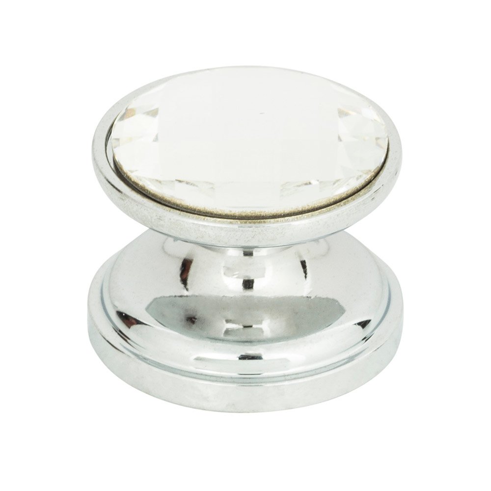 Atlas Homewares 7/8" Knob in Brushed Matte Chrome with Crystal