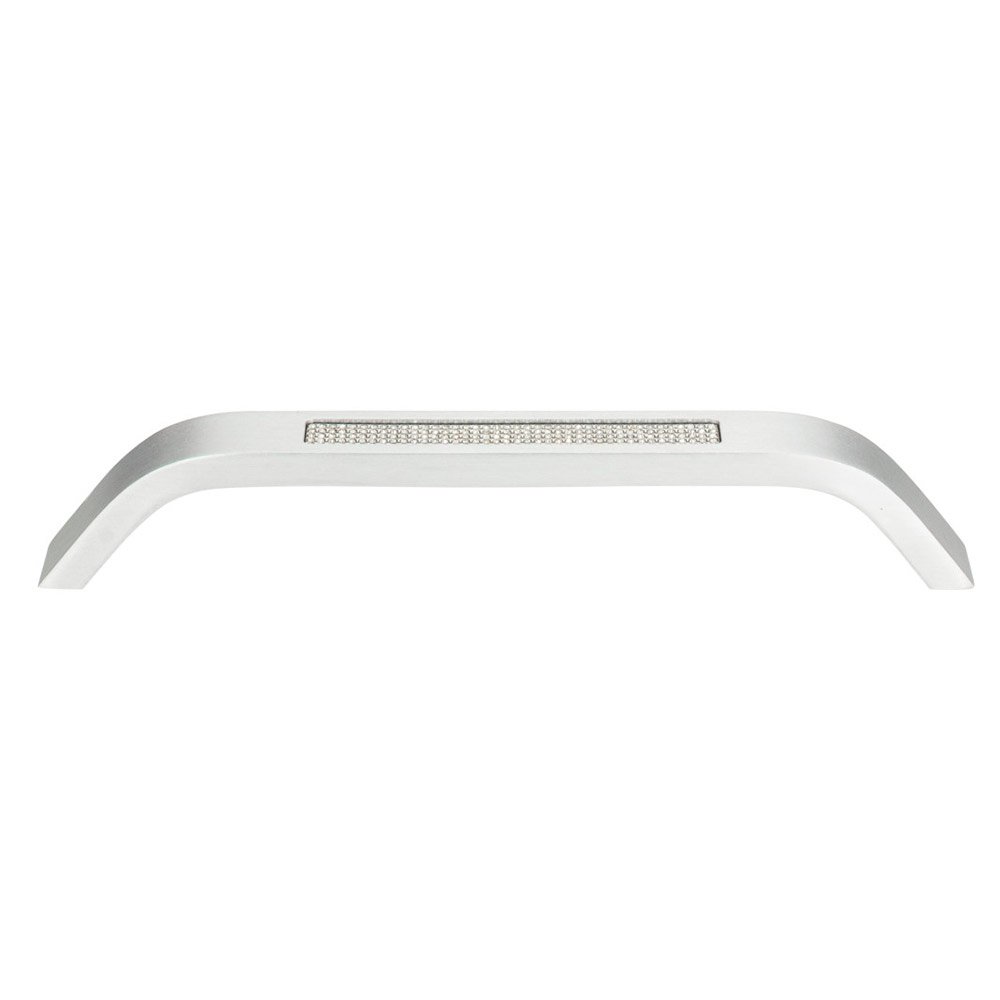 Atlas Homewares 6 1/4" Centers Pull in Brushed Matte Chrome with Crystal