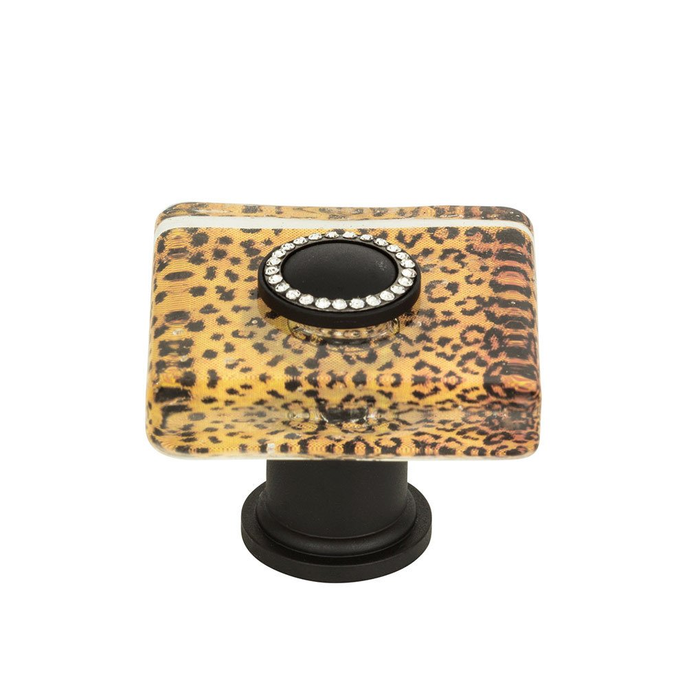 Atlas Homewares 1 1/2" Cheetah Square Knob in Matte Black