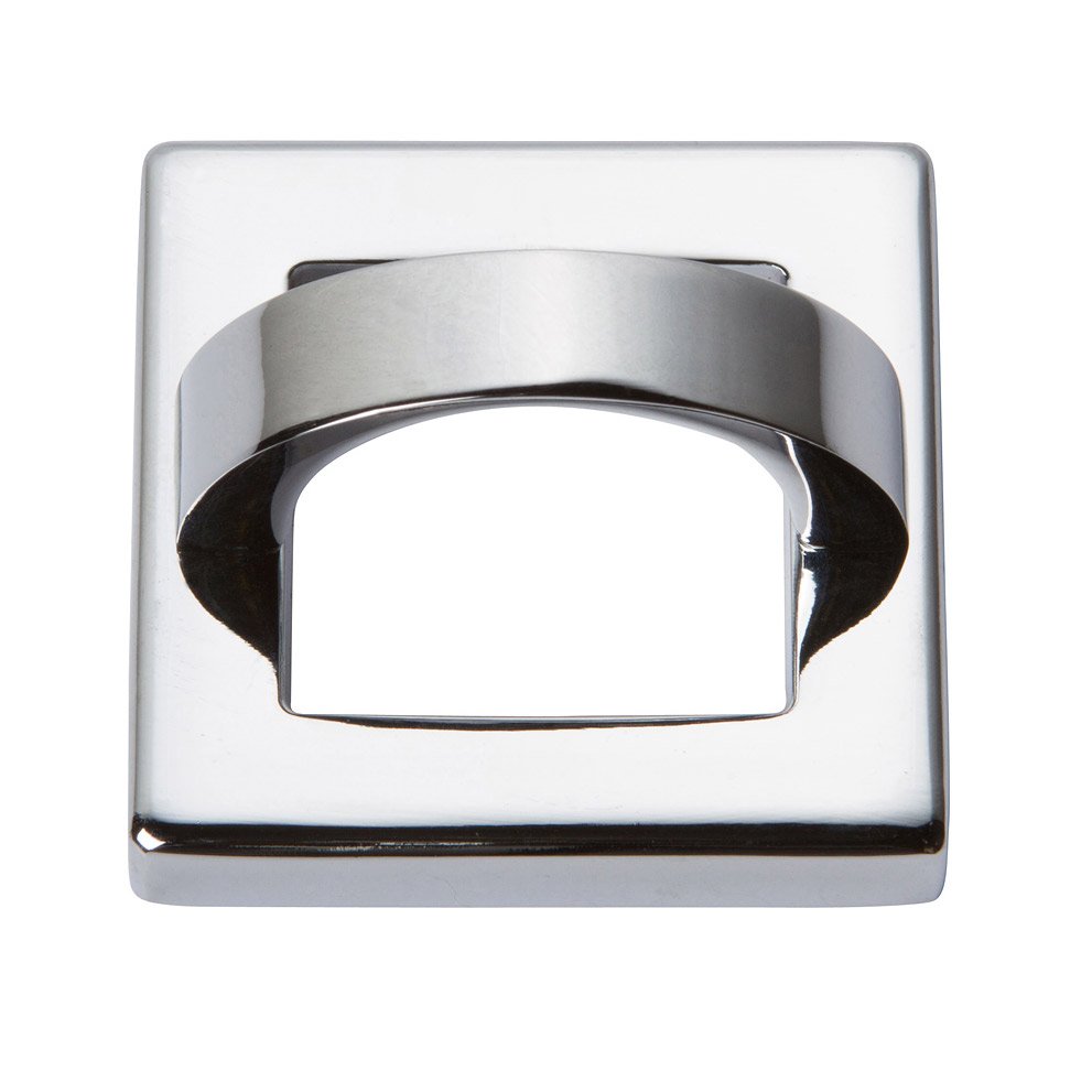 Atlas Homewares 1 7/16" Centers Square Base In Polished Chrome With Curved Handle In Polished Chrome