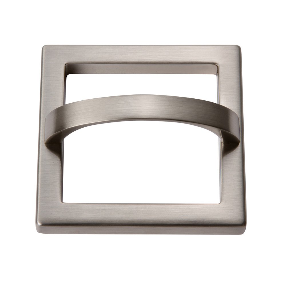 Atlas Homewares 2 1/2" Centers Square Base In Brushed Nickel With Curved Handle In Brushed Nickel