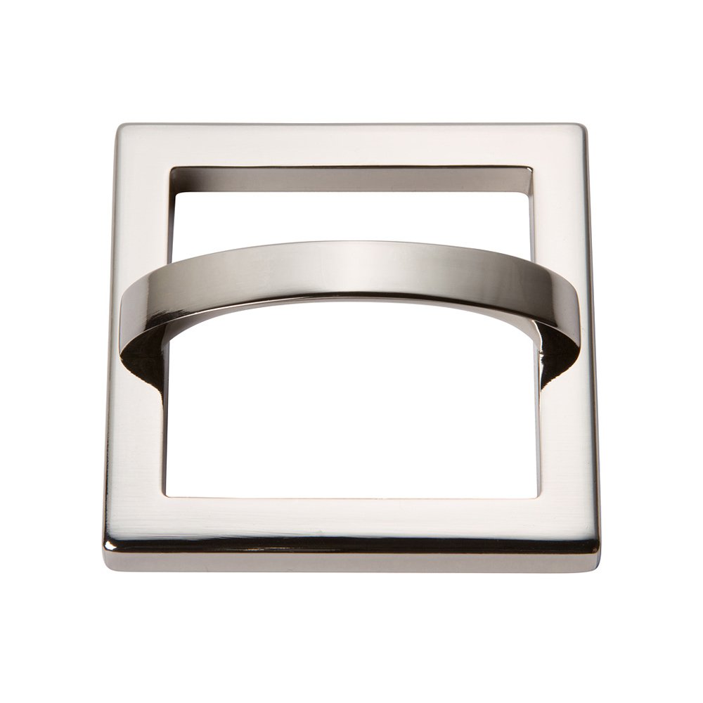 Atlas Homewares 2 1/2" Centers Square Base In Polished Nickel With Curved Handle In Polished Nickel