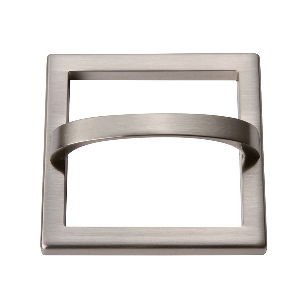 Atlas Homewares 3" Centers Square Base In Brushed Nickel With Curved Handle In Brushed Nickel