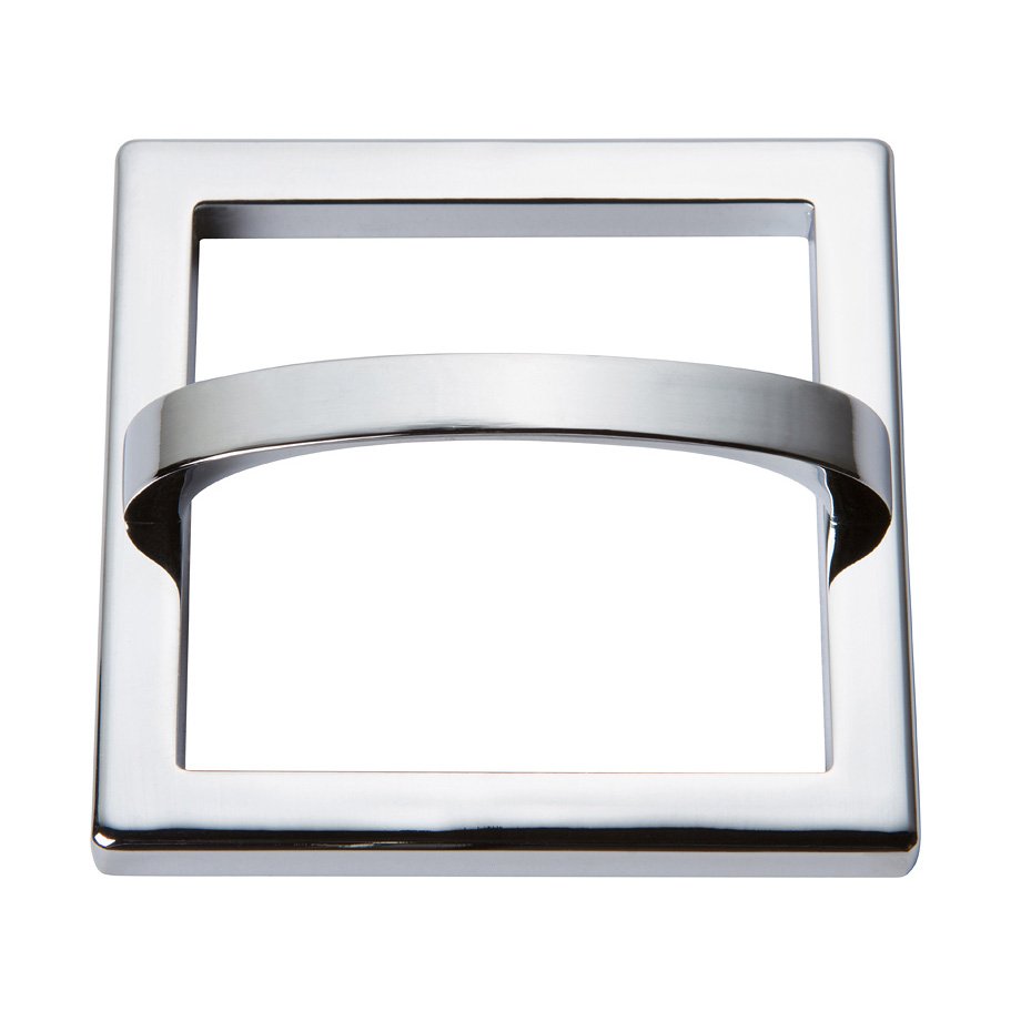 Atlas Homewares 3" Centers Square Base In Polished Chrome With Curved Handle In Polished Chrome