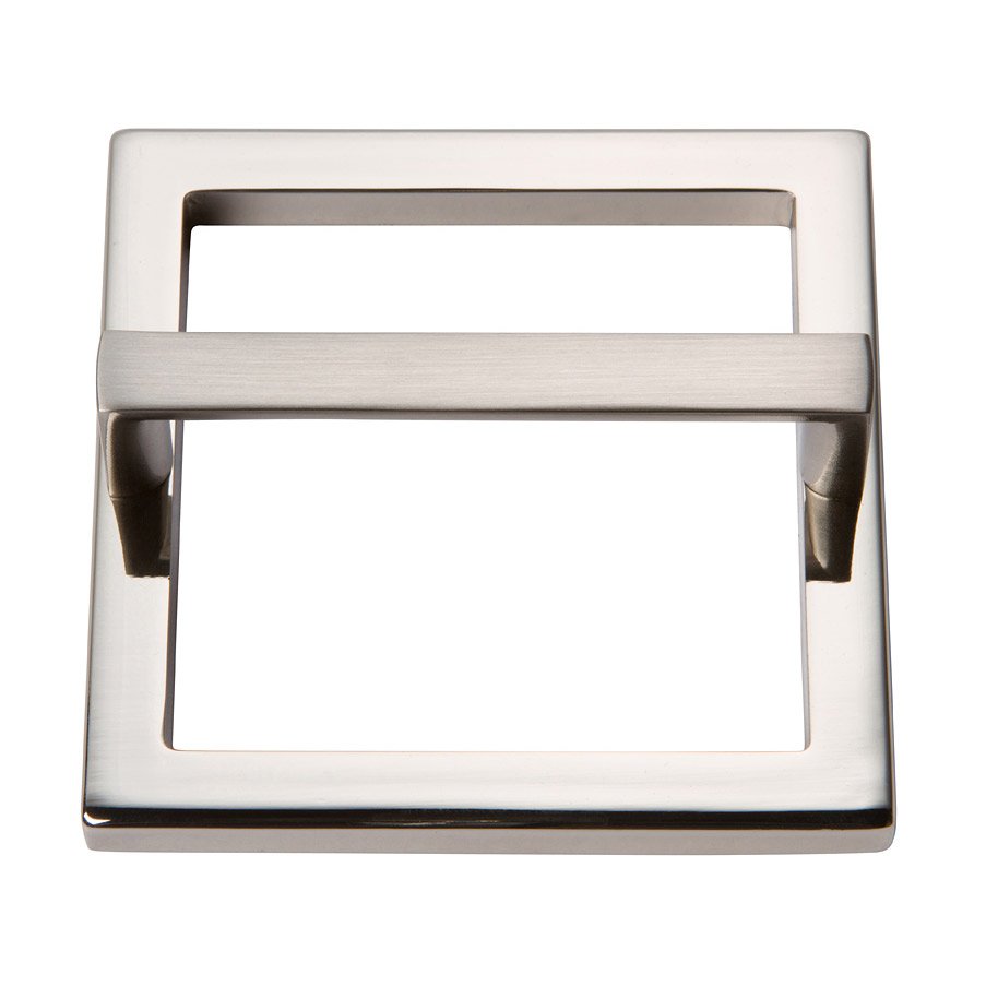 Atlas Homewares 3" Centers Square Base In Polished Nickel With Squared Handle In Brushed Nickel