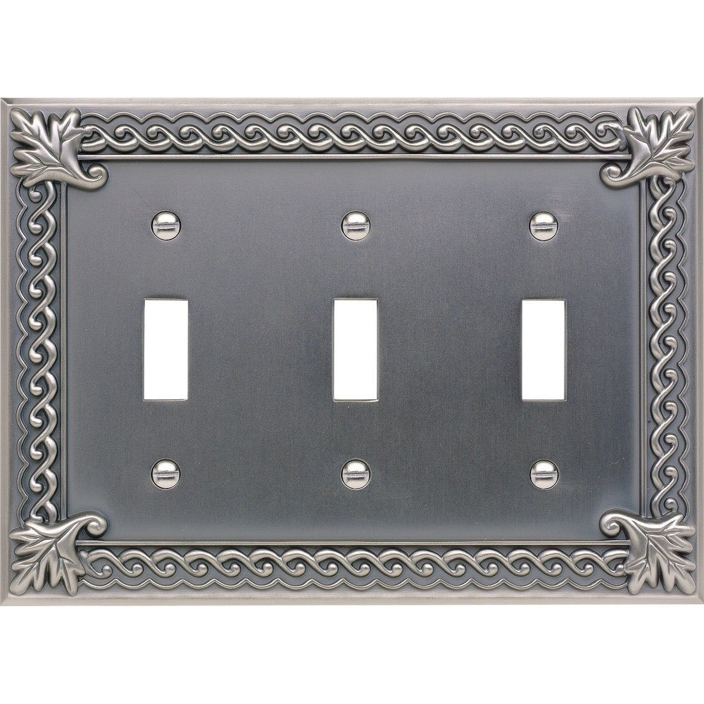 Atlas Homewares Triple Toggle Switchplate in Pewter