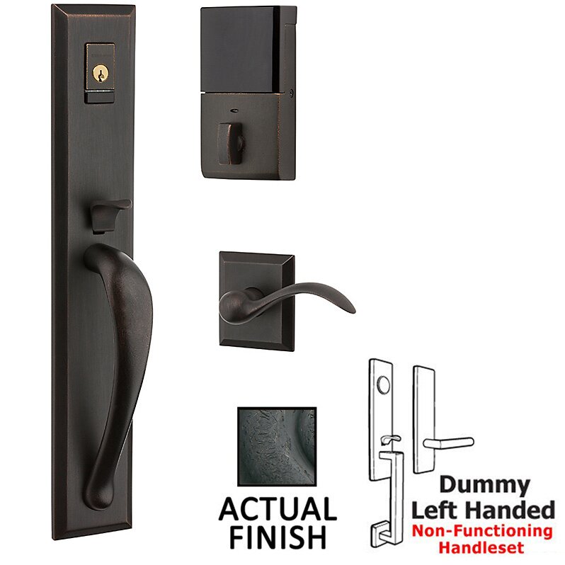 Baldwin Evolved Full Dummy Handleset With Left Handed Interior Lever in Distressed Oil Rubbed Bronze