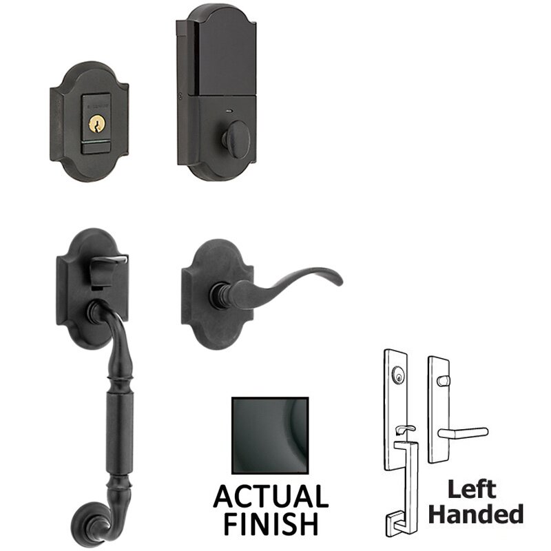 Baldwin Evolved Sectional Single Cylinder Bluetooth Handleset With Left Handed Interior Lever in Oil Rubbed Bronze