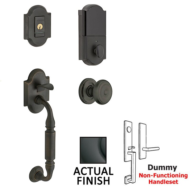 Baldwin Evolved Sectional Full Dummy Handleset With Right Handed Interior Lever in Oil Rubbed Bronze