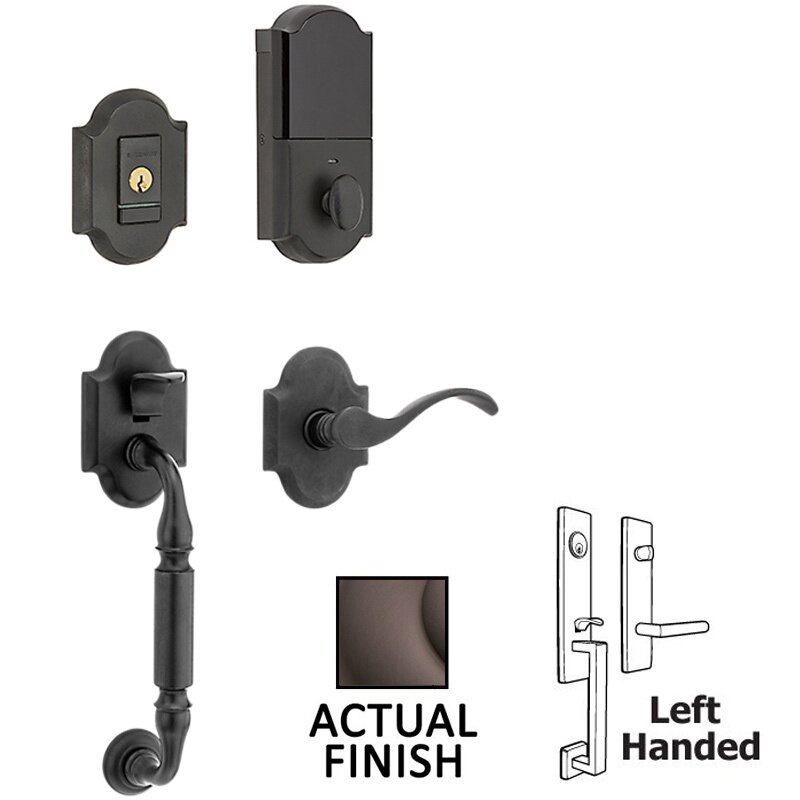 Baldwin Evolved Sectional Single Cylinder Bluetooth Handleset With Left Handed Interior Lever in Venetian Bronze