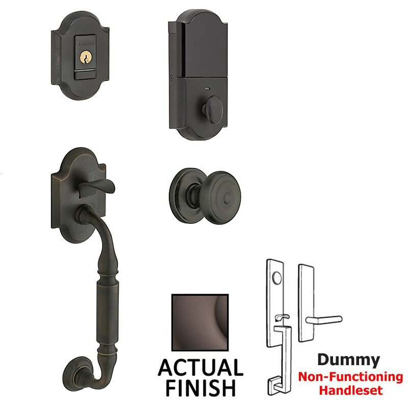 Baldwin Evolved Sectional Full Dummy Handleset With Right Handed Interior Lever in Venetian Bronze