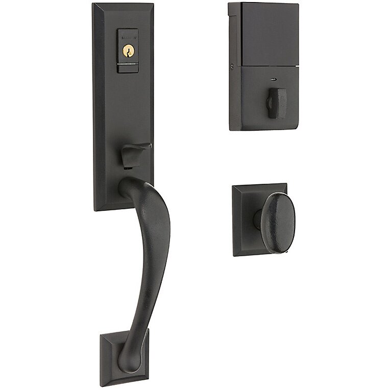 Baldwin Evolved Single Cylinder Bluetooth Handleset in Distressed Oil Rubbed Bronze