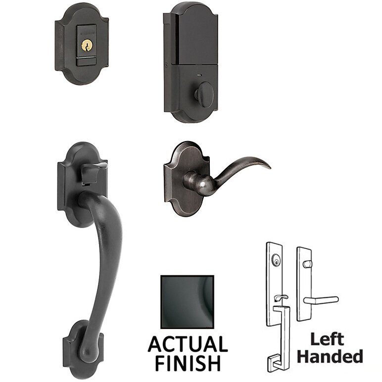 Baldwin Evolved Sectional Single Cylinder Bluetooth Handleset With Left Handed Interior Lever in Oil Rubbed Bronze
