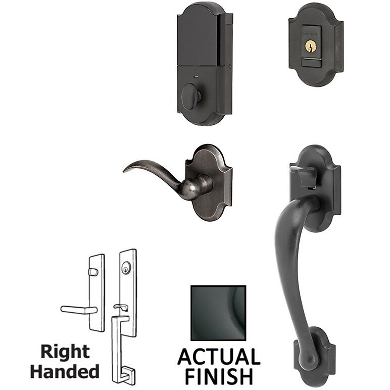 Baldwin Evolved Sectional Single Cylinder Bluetooth Handleset With Right Handed Interior Lever in Oil Rubbed Bronze