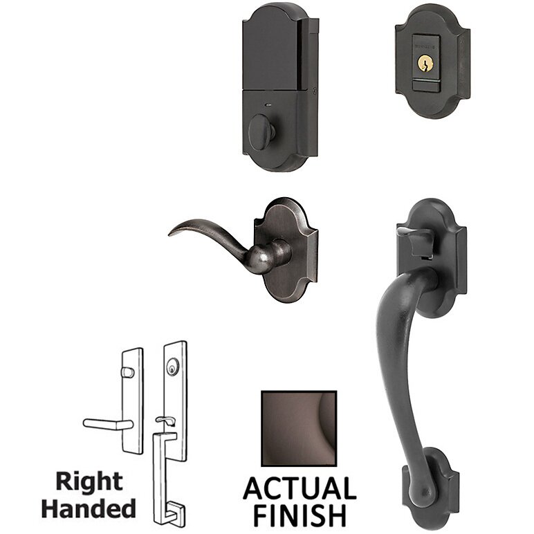 Baldwin Evolved Sectional Single Cylinder Bluetooth Handleset With Right Handed Interior Lever in Venetian Bronze