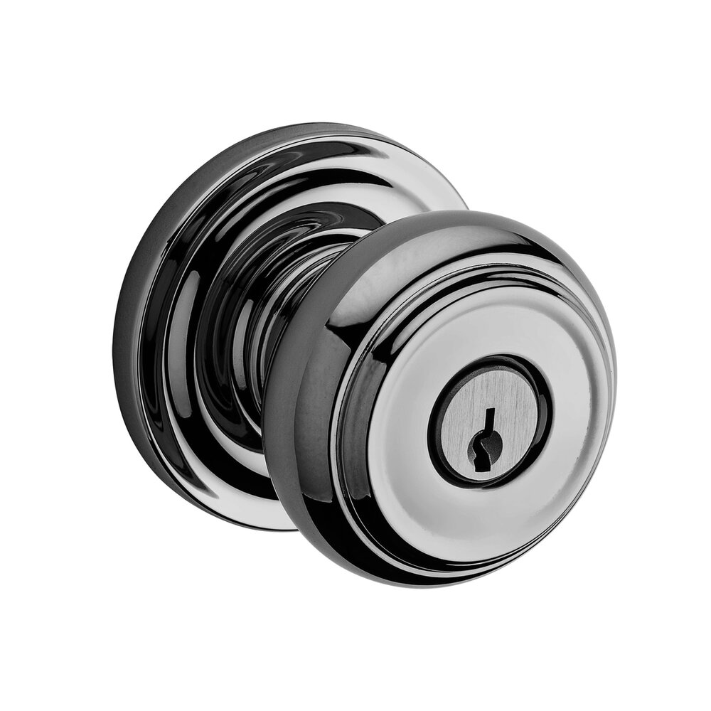 Baldwin Keyed Entry Door Knob with Round Rose in Polished Chrome
