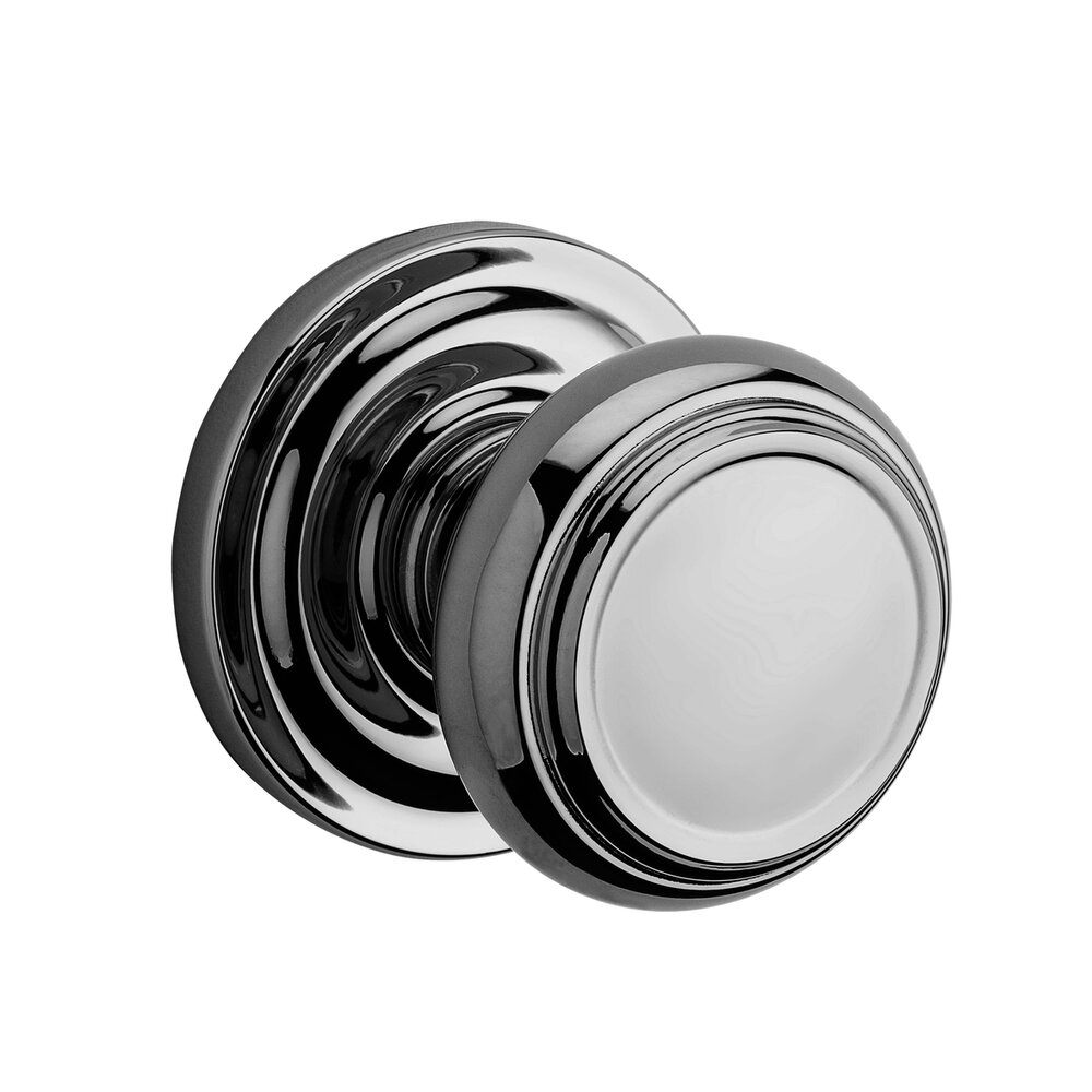 Baldwin Full Dummy Door Knob with Round Rose in Polished Chrome