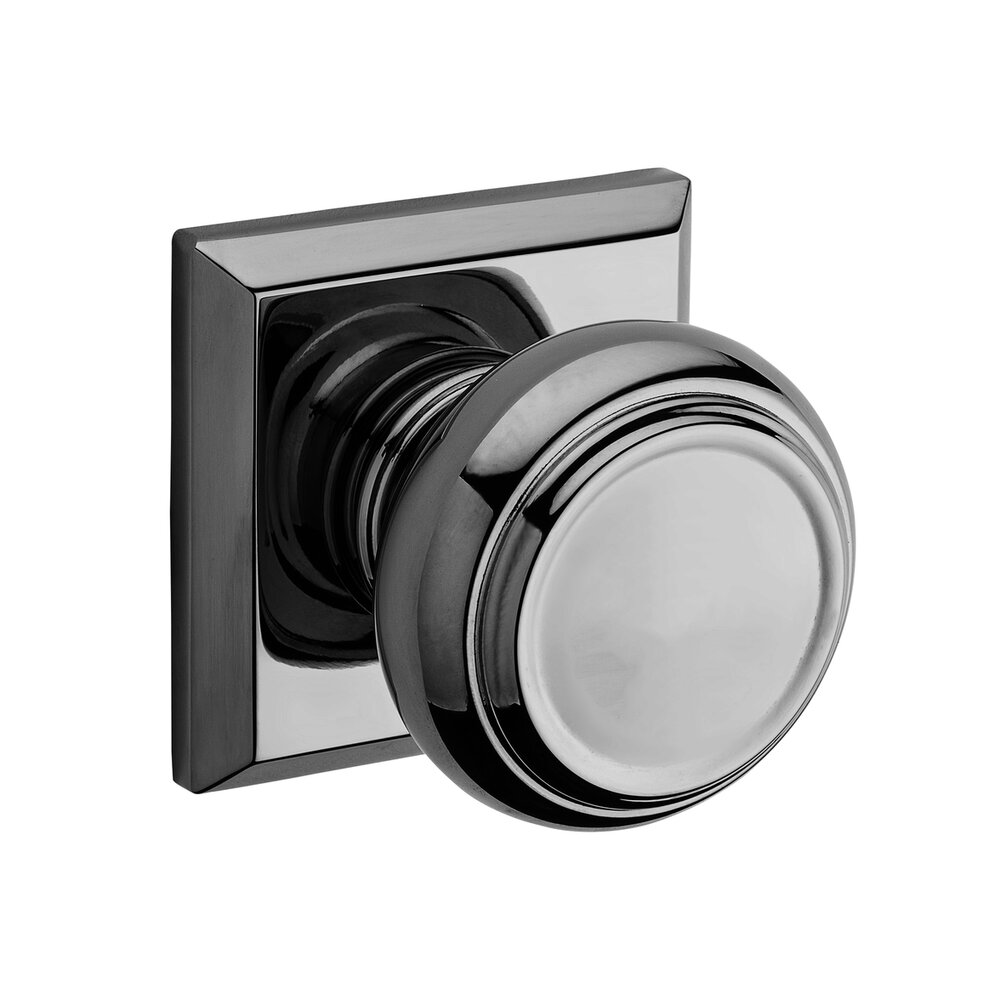Baldwin Full Dummy Door Knob with Square Rose in Polished Chrome