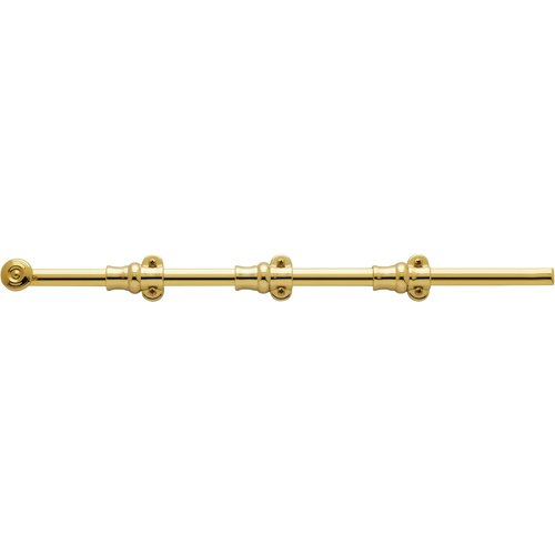 Baldwin 18" Ornamental Heavy Duty Surface Bolt in Lifetime PVD Polished Brass