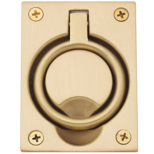 Baldwin 3 5/16" Recessed Ring Pull in PVD Lifetime Satin Brass