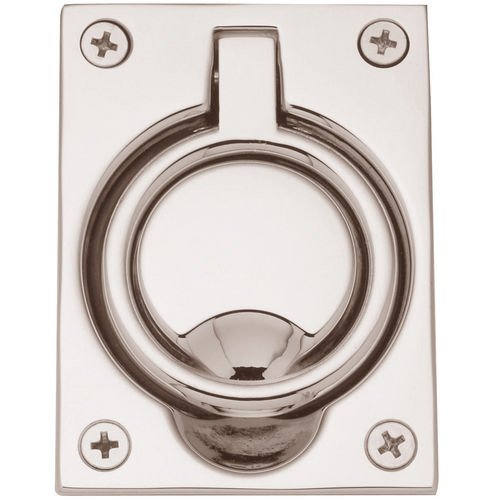Baldwin 3 5/16" Recessed Ring Pull in Lifetime PVD Polished Nickel
