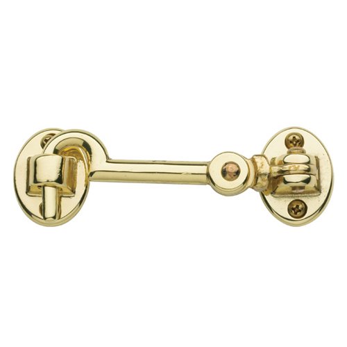 Baldwin 3 1/2" Swivel Type Cabin Door Hook in Unlacquered Brass