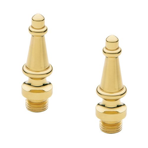 Baldwin Steeple Tip Door Hinge Finial for Round Corner Hinges (Sold as a Pair) in Lifetime PVD Polished Brass