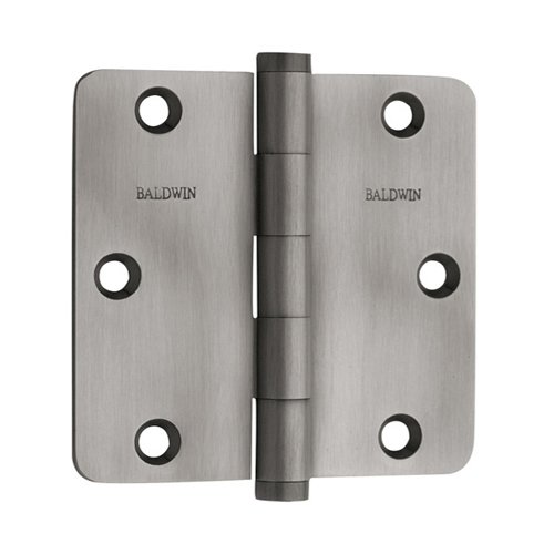 Baldwin 3 1/2" x 3 1/2" 1/4" Radius Door Hinge in PVD Graphite Nickel (Sold Individually)