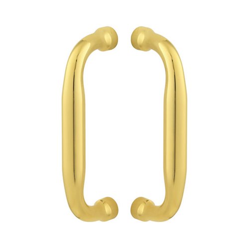 Baldwin 5 1/2" Centers Back to Back Surface Mounted Hollow Metal Door Pull in Polished Brass