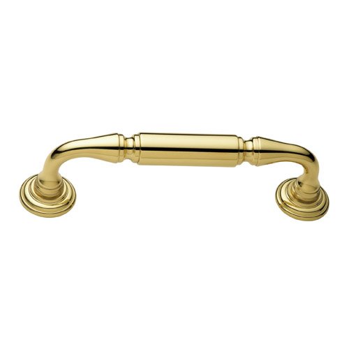 Baldwin 8" Centers Richmond Oversized Pull with Rosettes in Polished Brass