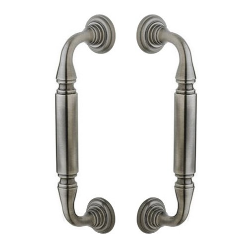 Baldwin 8" Centers Back to Back Door Pull with Rosettes in PVD Graphite Nickel
