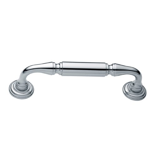 Baldwin 8" Centers Richmond Glass Door Pull with Rosettes in Polished Chrome