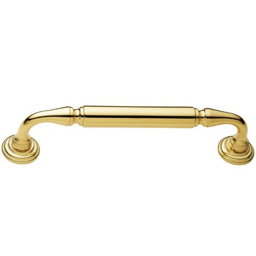 Baldwin 10" Centers Richmond Oversized Pull with Rosettes in Lifetime PVD Polished Brass