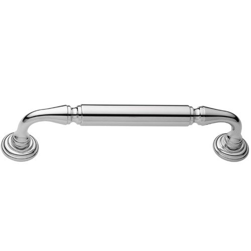 Baldwin 10" Centers Richmond Surface Mounted Door Pull with Rosettes in Polished Chrome