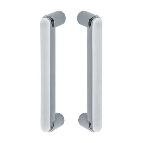 Baldwin 7" Centers Back to Back Glass Door Pull in Polished Chrome
