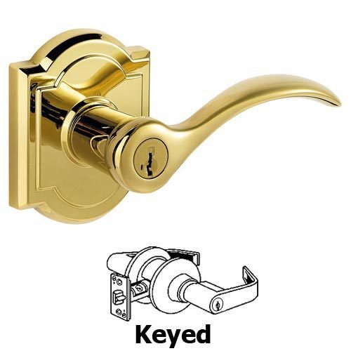 Baldwin Keyed Tobin Door Lever in Polished Brass