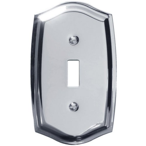 Baldwin Single Toggle Colonial Switchplate in Polished Chrome